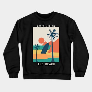 Retro palm summer  beach Crewneck Sweatshirt